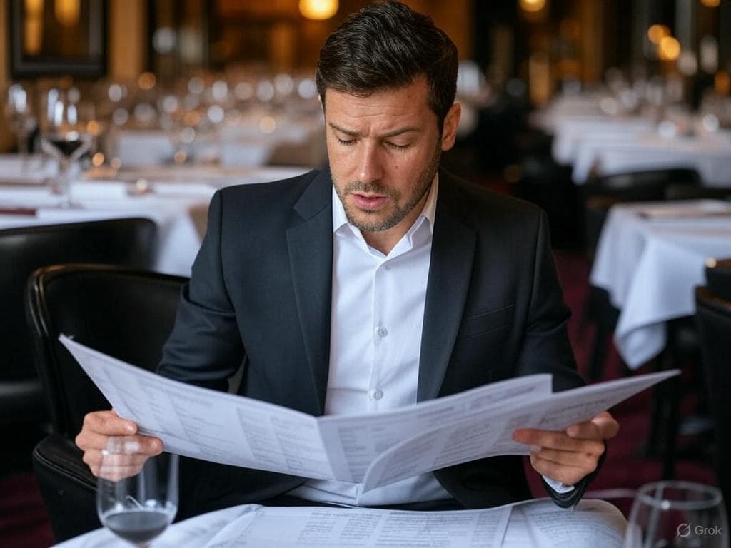 Looking at wine list