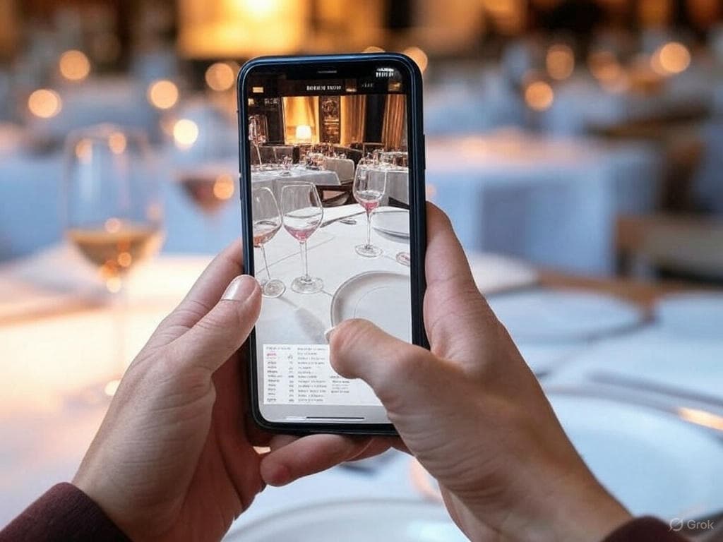 Taking a photo of wine list