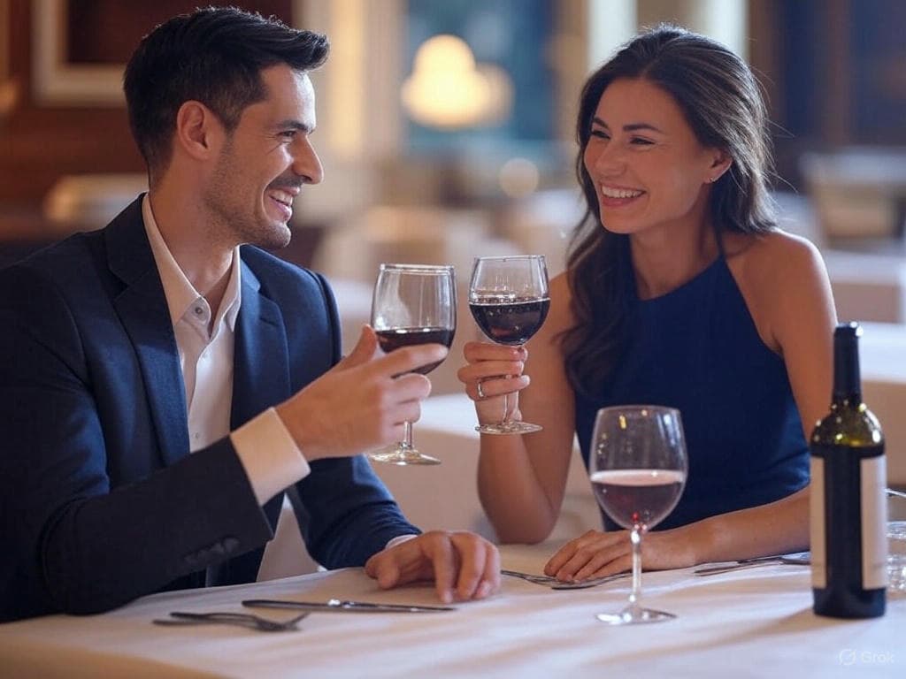 Couple toasting with wine